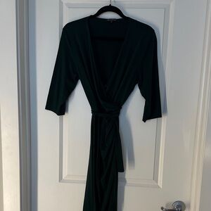 Elegant Green Wrap Dress